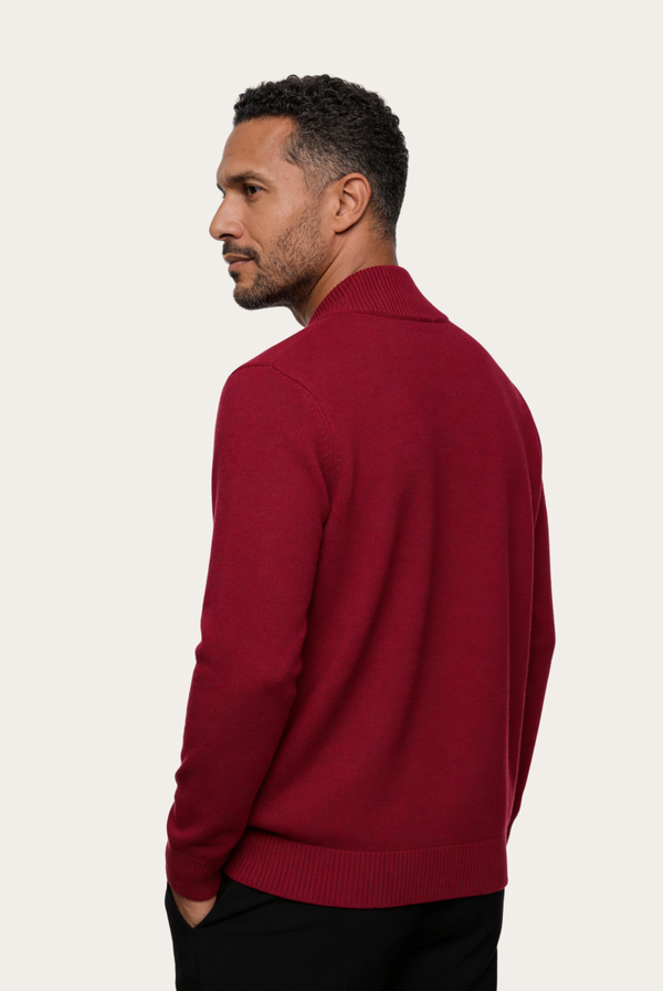 Rote Kaschmir- Strickjacke