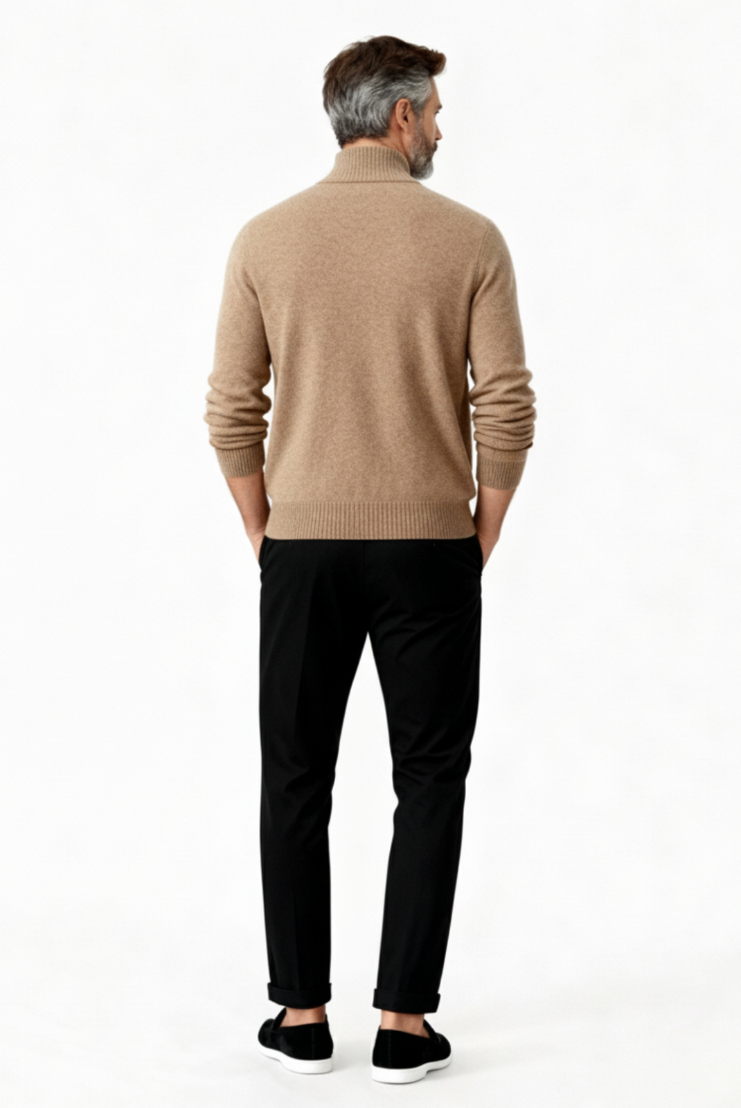 Camel Inside-Out Cashmere Cardigan