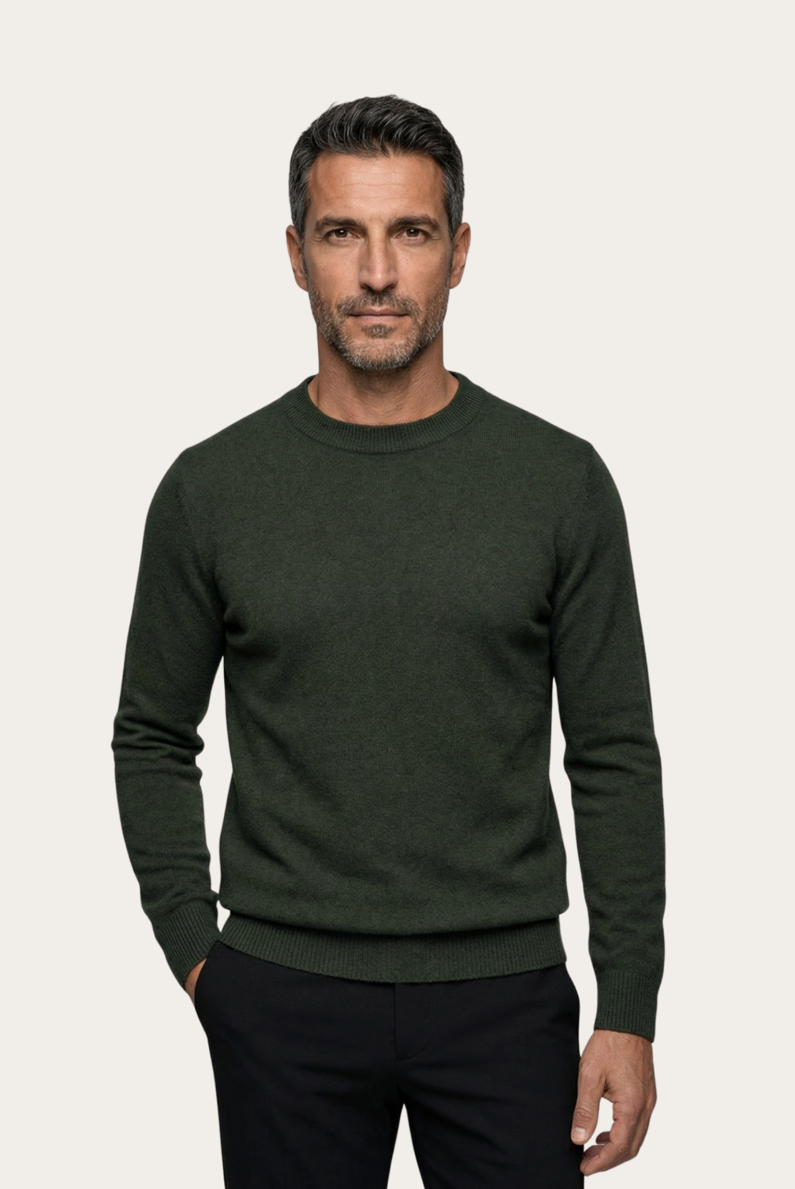 Army Green Cashmere Crewneck