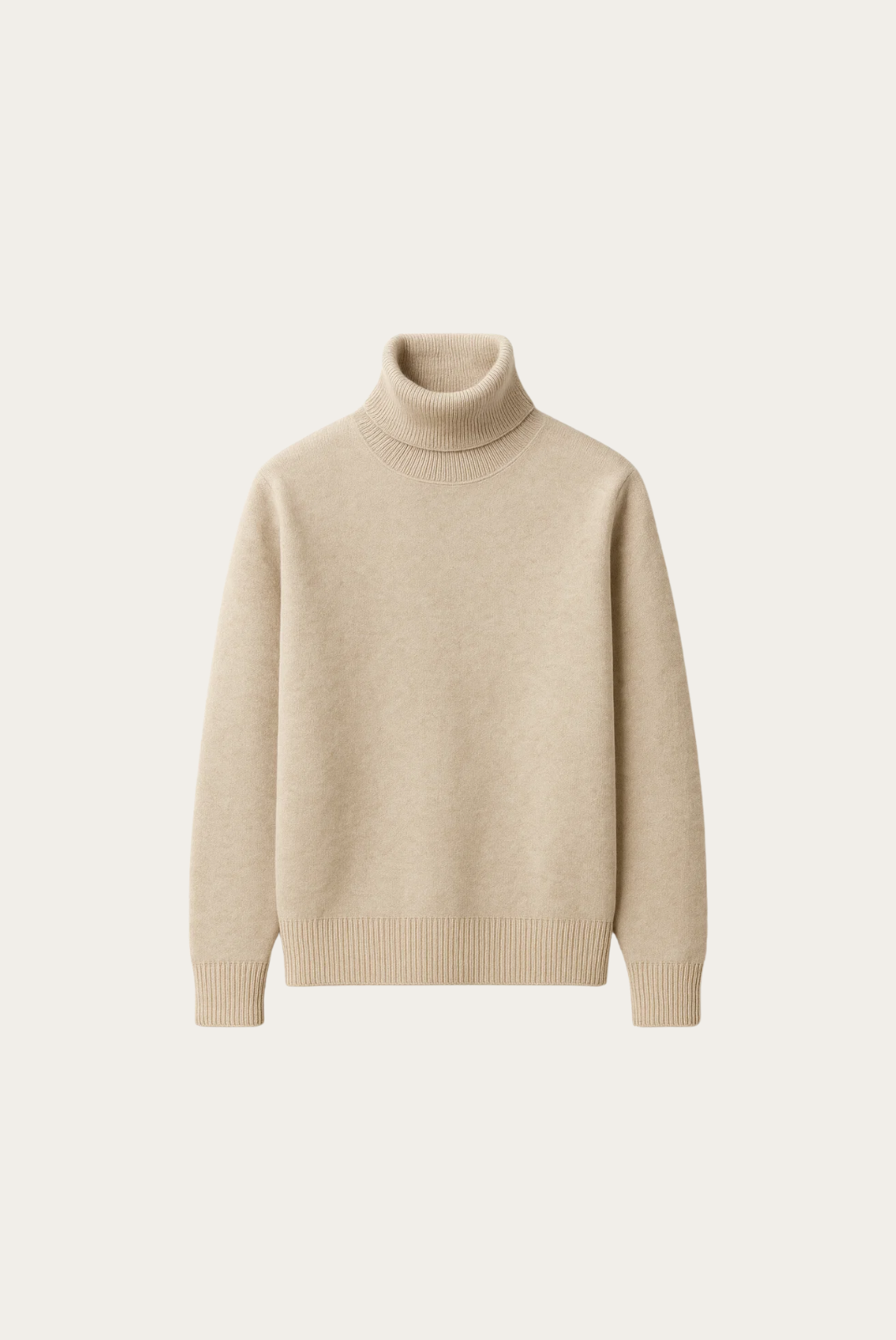 Beige Cashmere Turtleneck