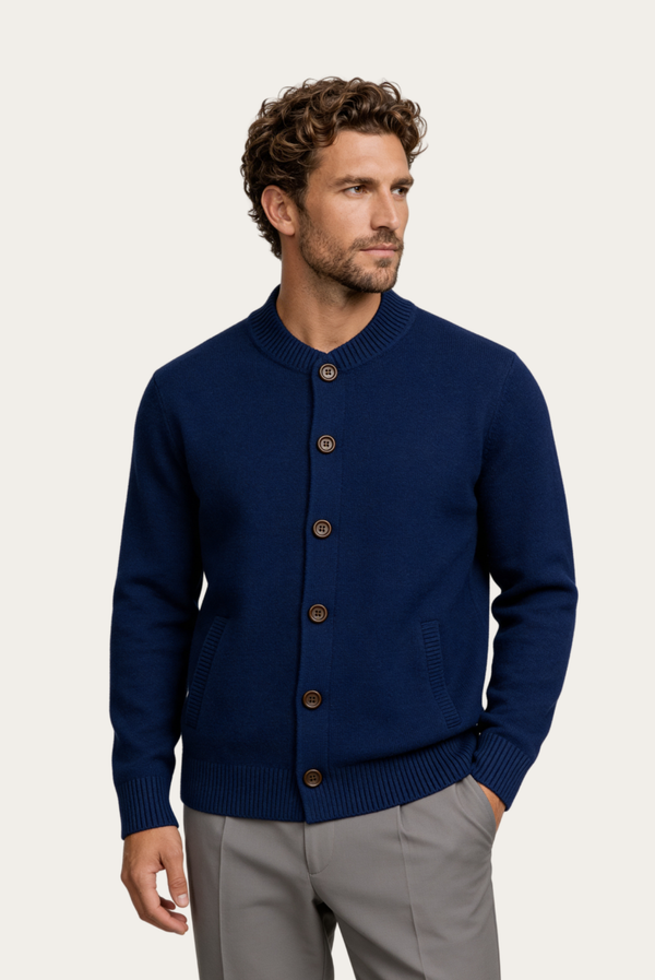 Marineblau Kaschmir-Strickjacke