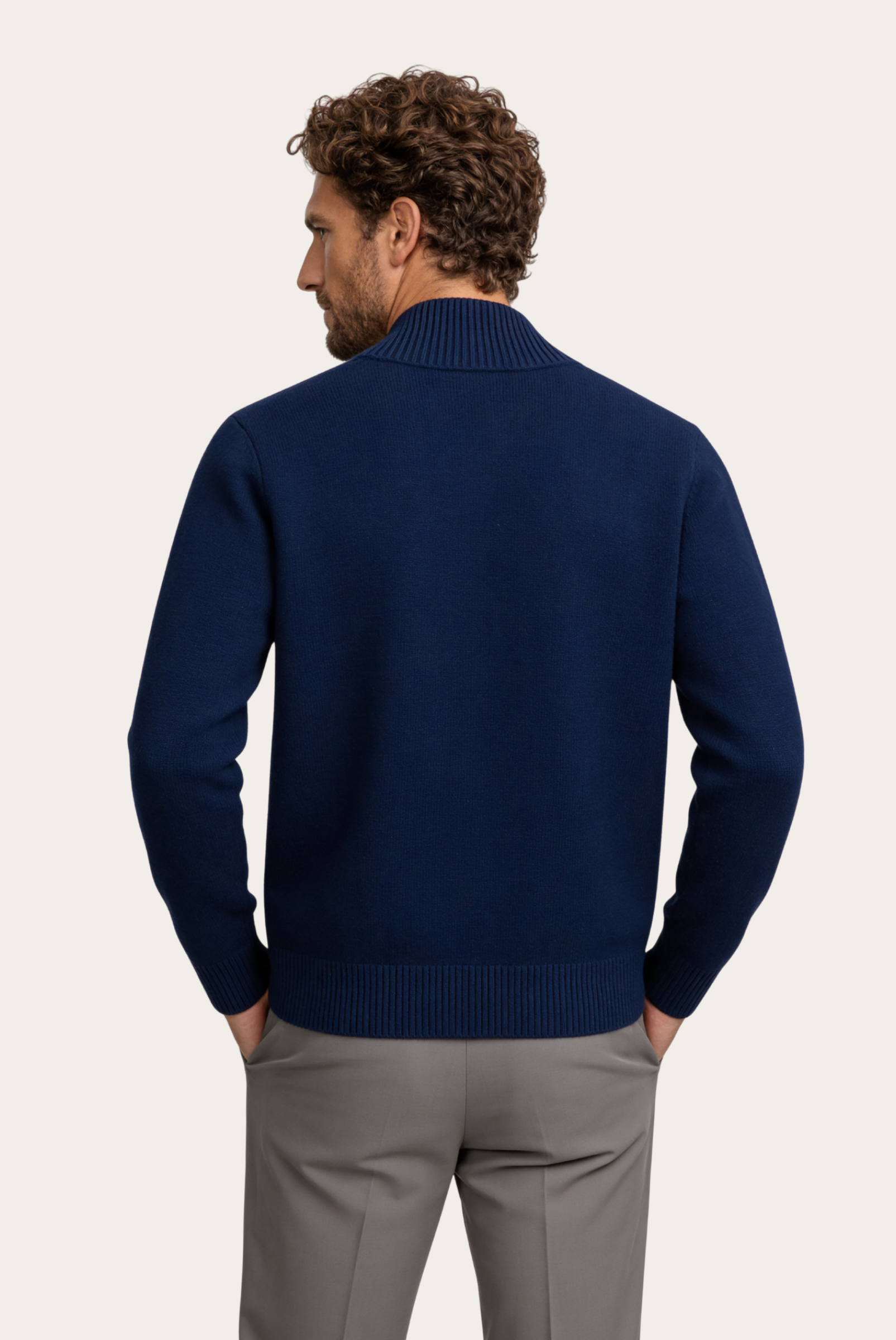 Cardigã de Cashmere Azul Marinho