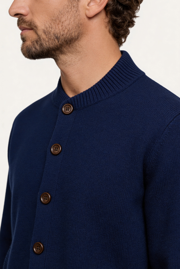 Marineblau Kaschmir-Strickjacke