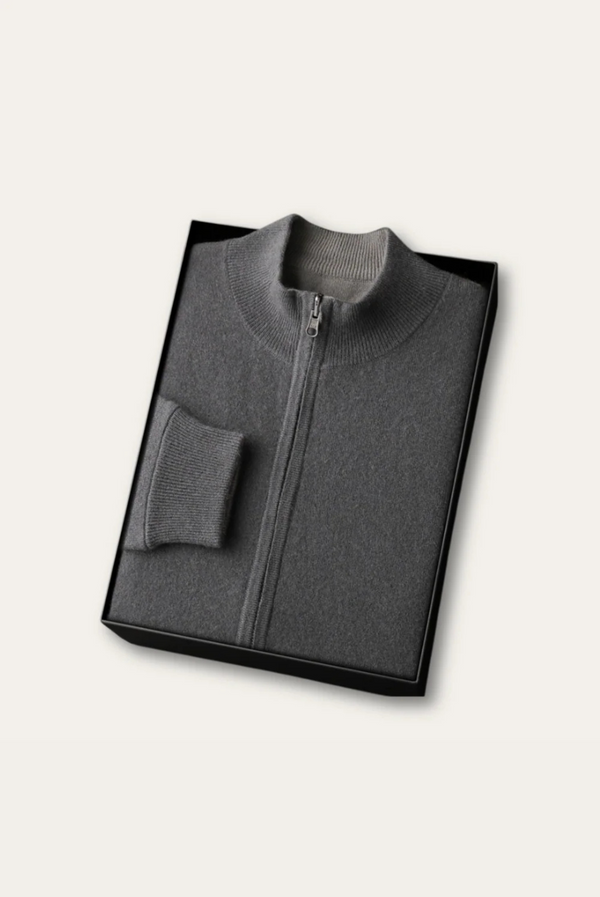Grey Inside-Out Cashmere Cardigan