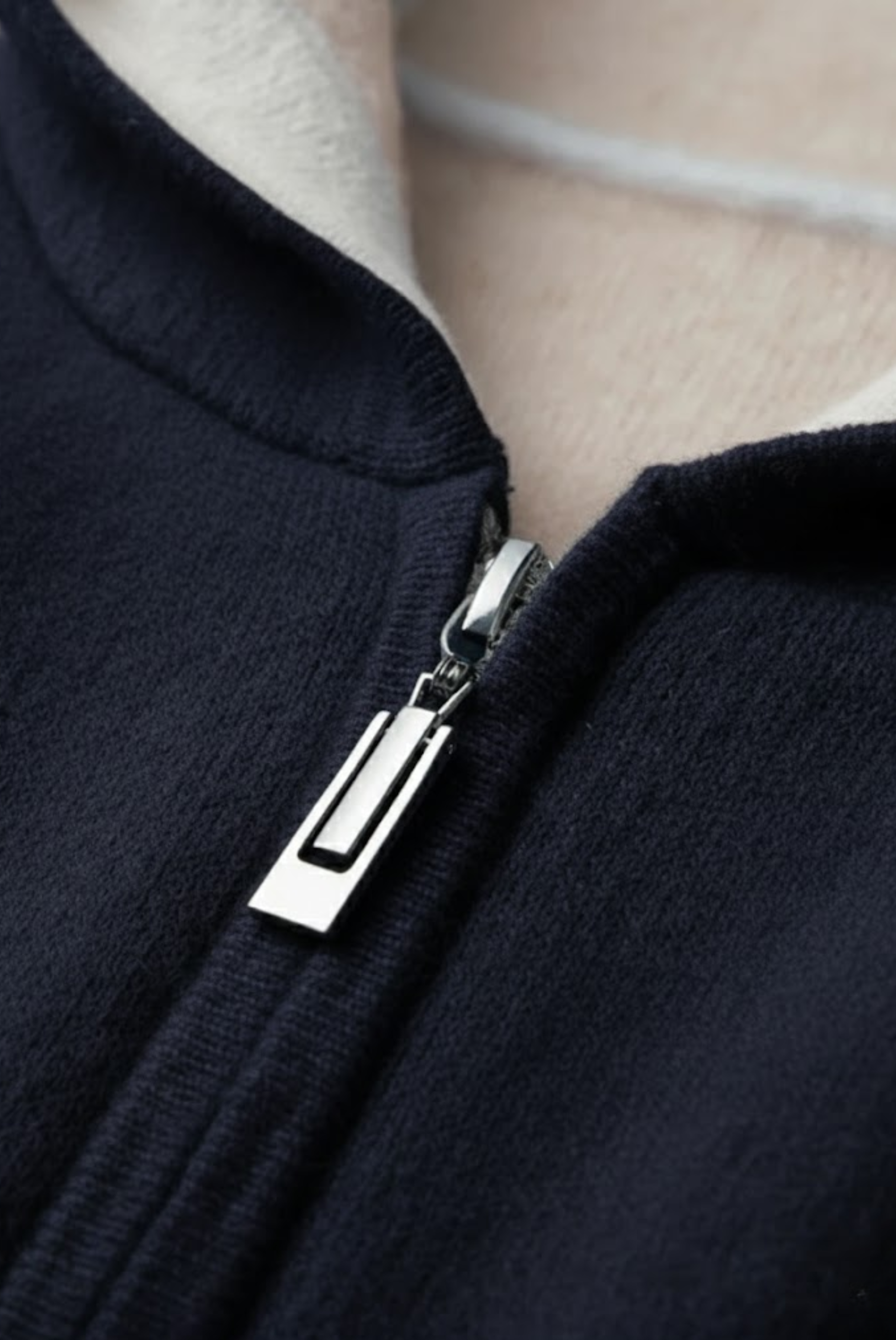 Navy Blue Cashmere Drape Cardigan