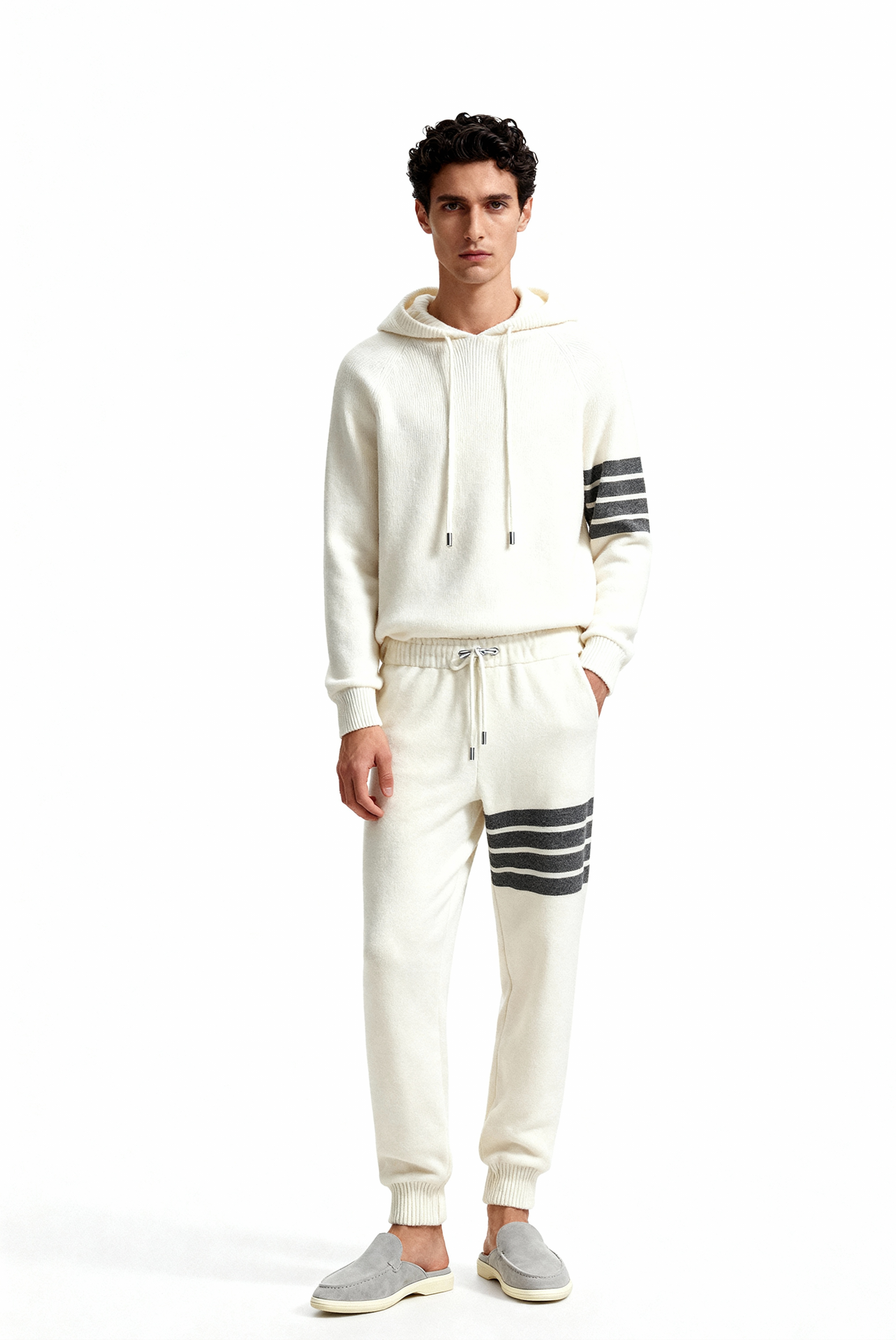 White Donati Wool Jogger Set