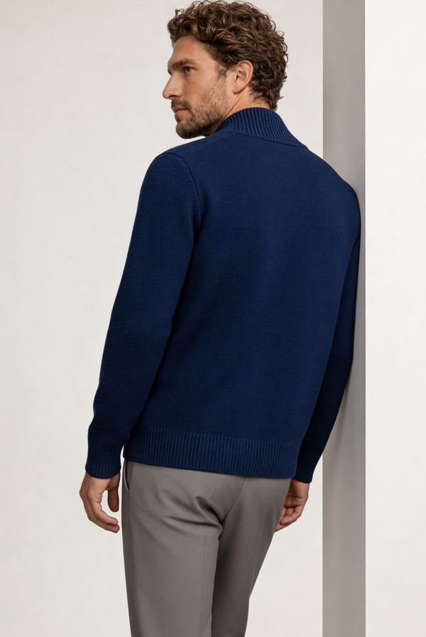 Marineblau Kaschmir-Strickjacke