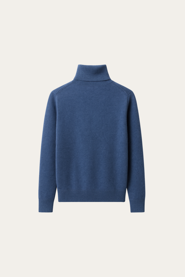 Blue Cashmere Turtleneck