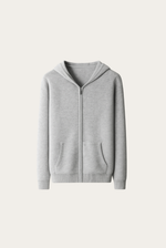 Graue Donati-Wolljacke mit Reißverschluss