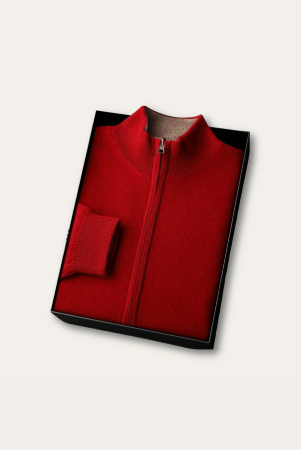 Red Inside-Out Cashmere Cardigan