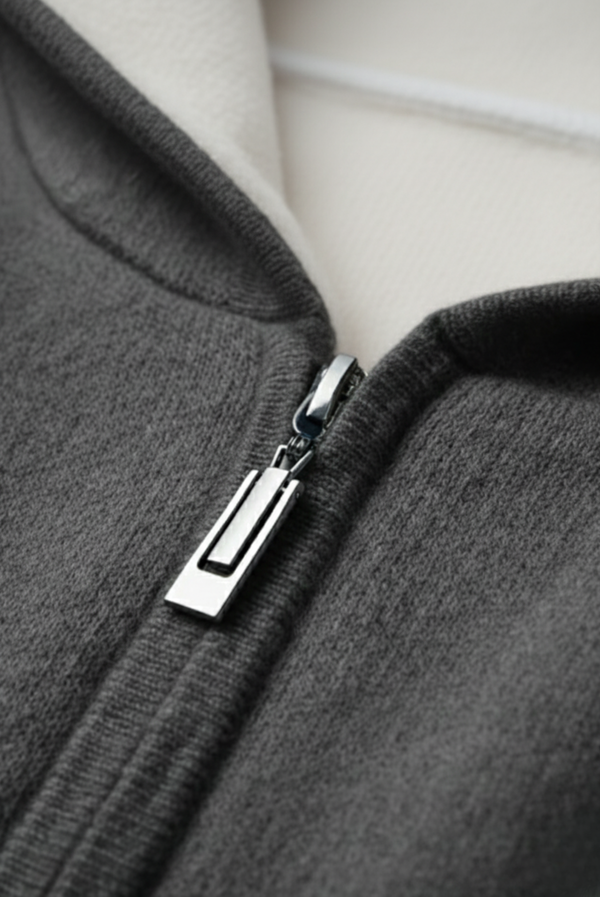 كارديغان كشمير رمادي غامق منسدل