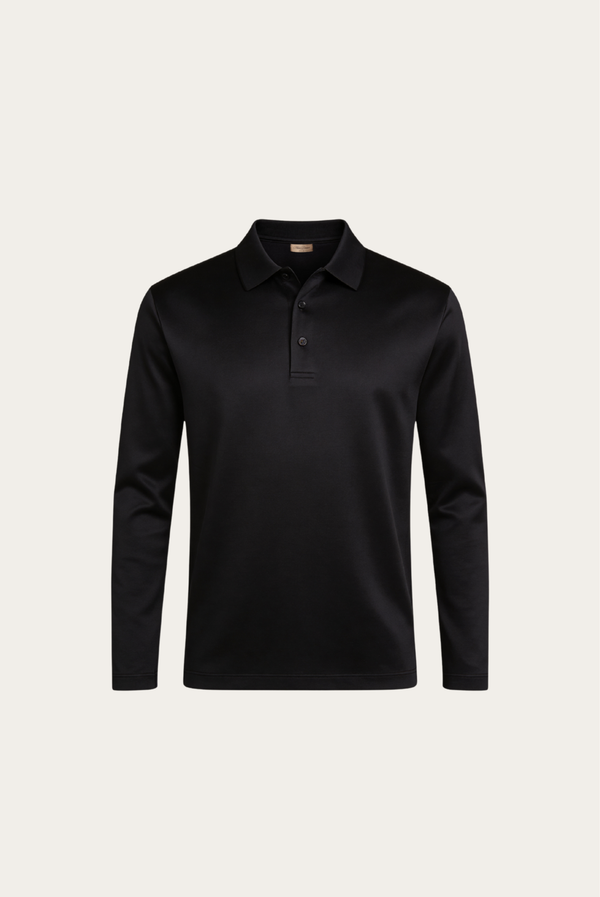 Black Imperial Long Sleeve Polo