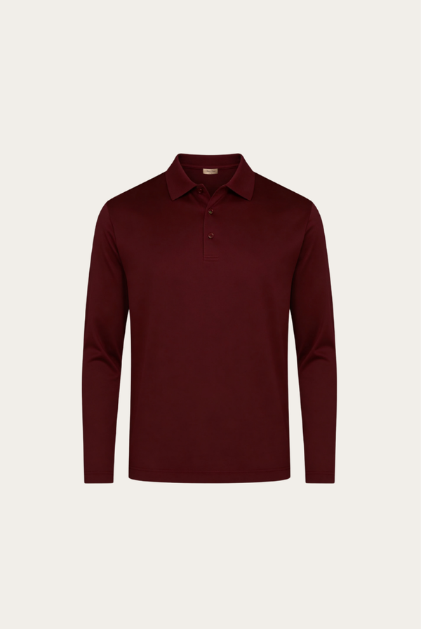 Burgundy Imperial Long Sleeve Polo