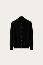Schwarze Kaschmir-Strickjacke
