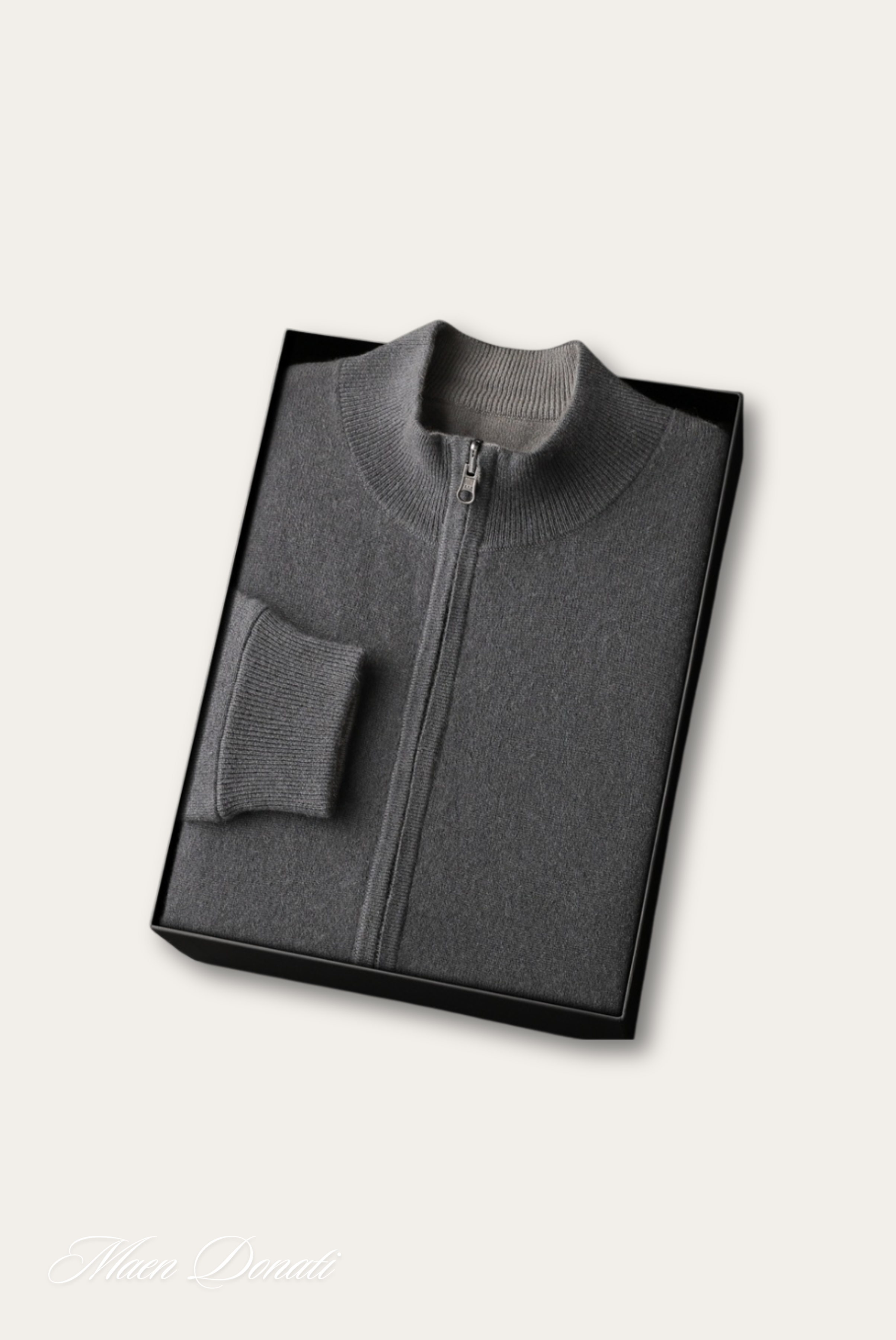 Grey Inside-Out Cashmere Cardigan