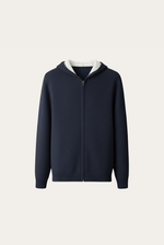 Marineblauer Kaschmir- Strickjacke