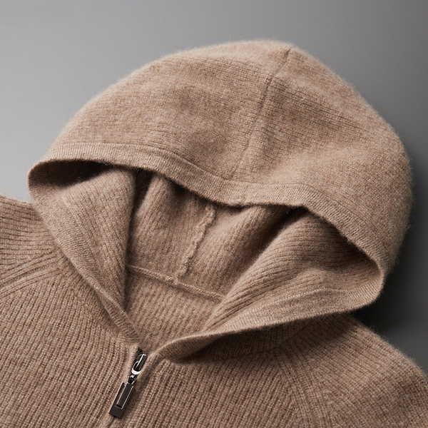 Camel Donati Wool Zip Up