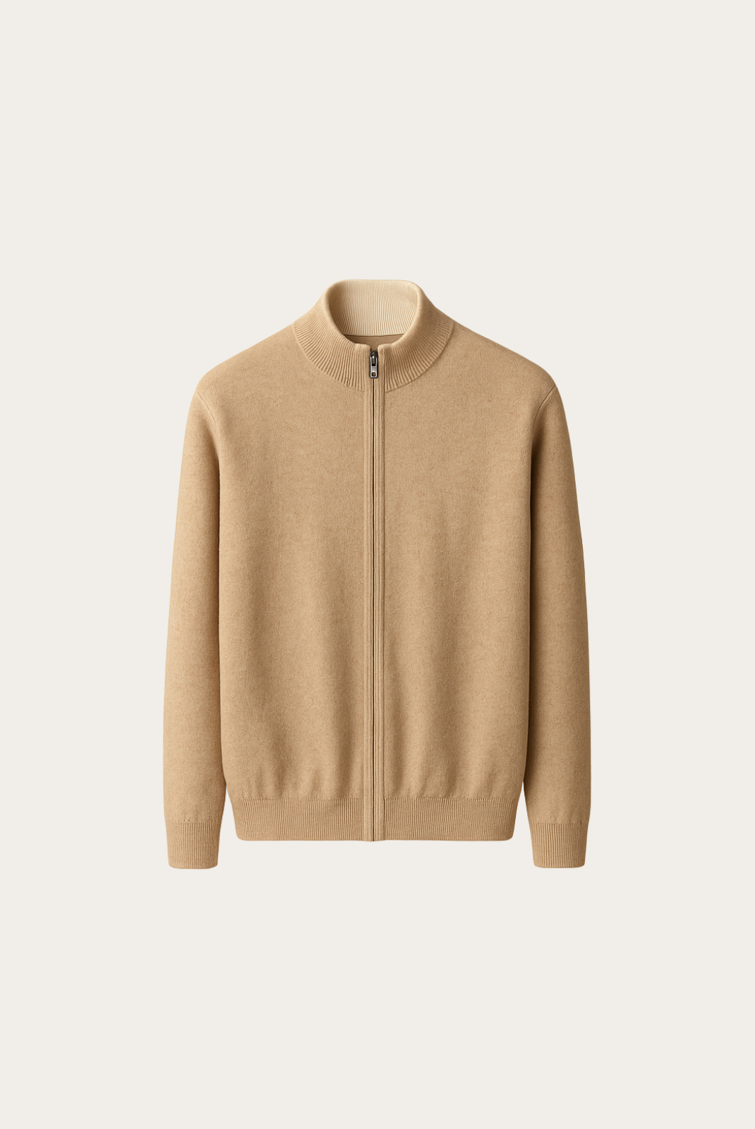 Camel Inside-Out Cashmere Cardigan