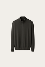 Graue Kaschmir- Strickjacke mit Innen- und Außenseite&nbsp;